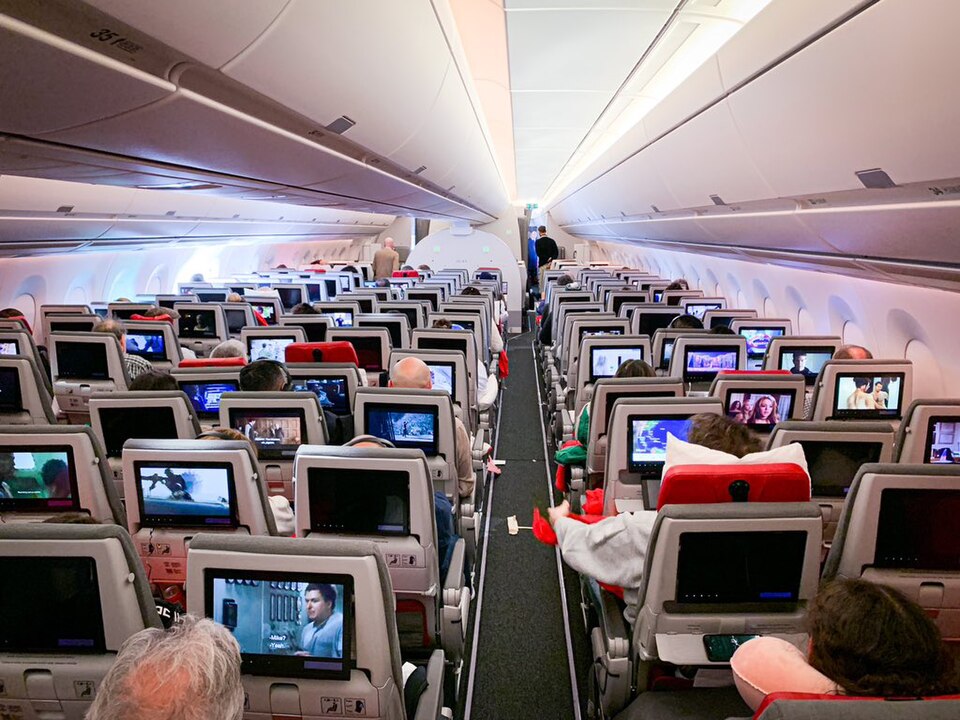 Iberia A350-900 economy · photographed February 2023