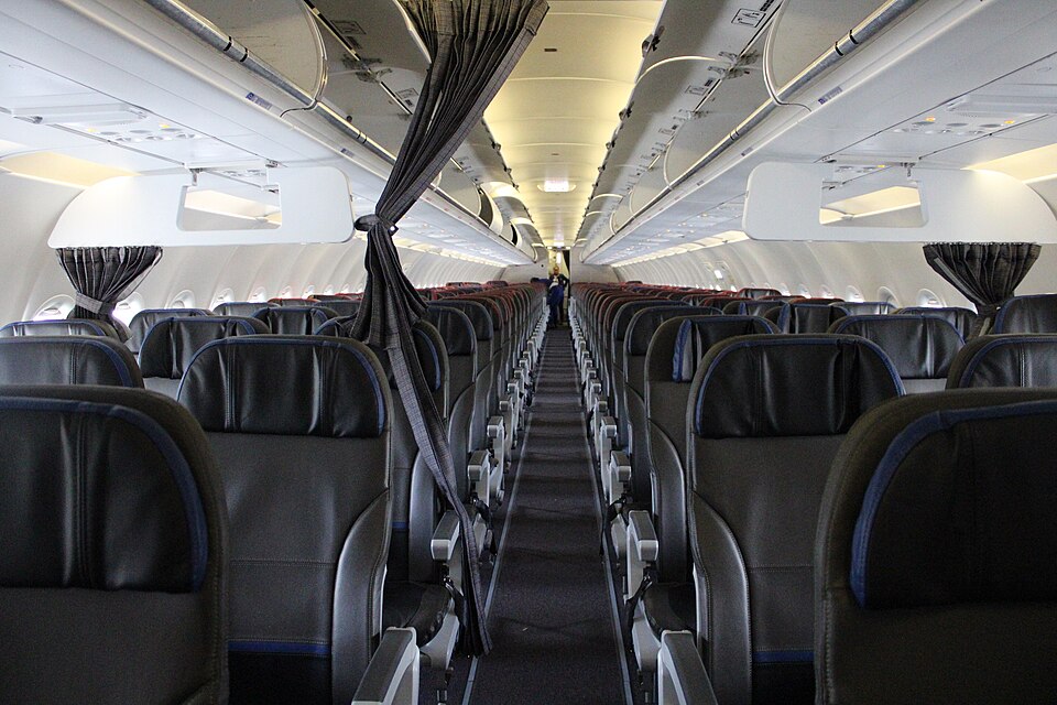 LATAM A320 cabin · photographed June 2024